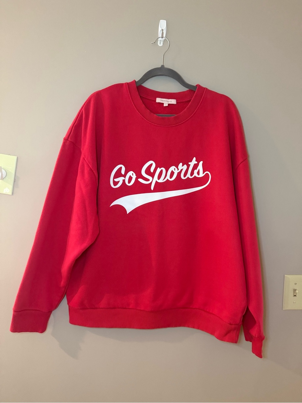 Favorite Daughter Red "Go Sports" Crewneck Sweatshirt